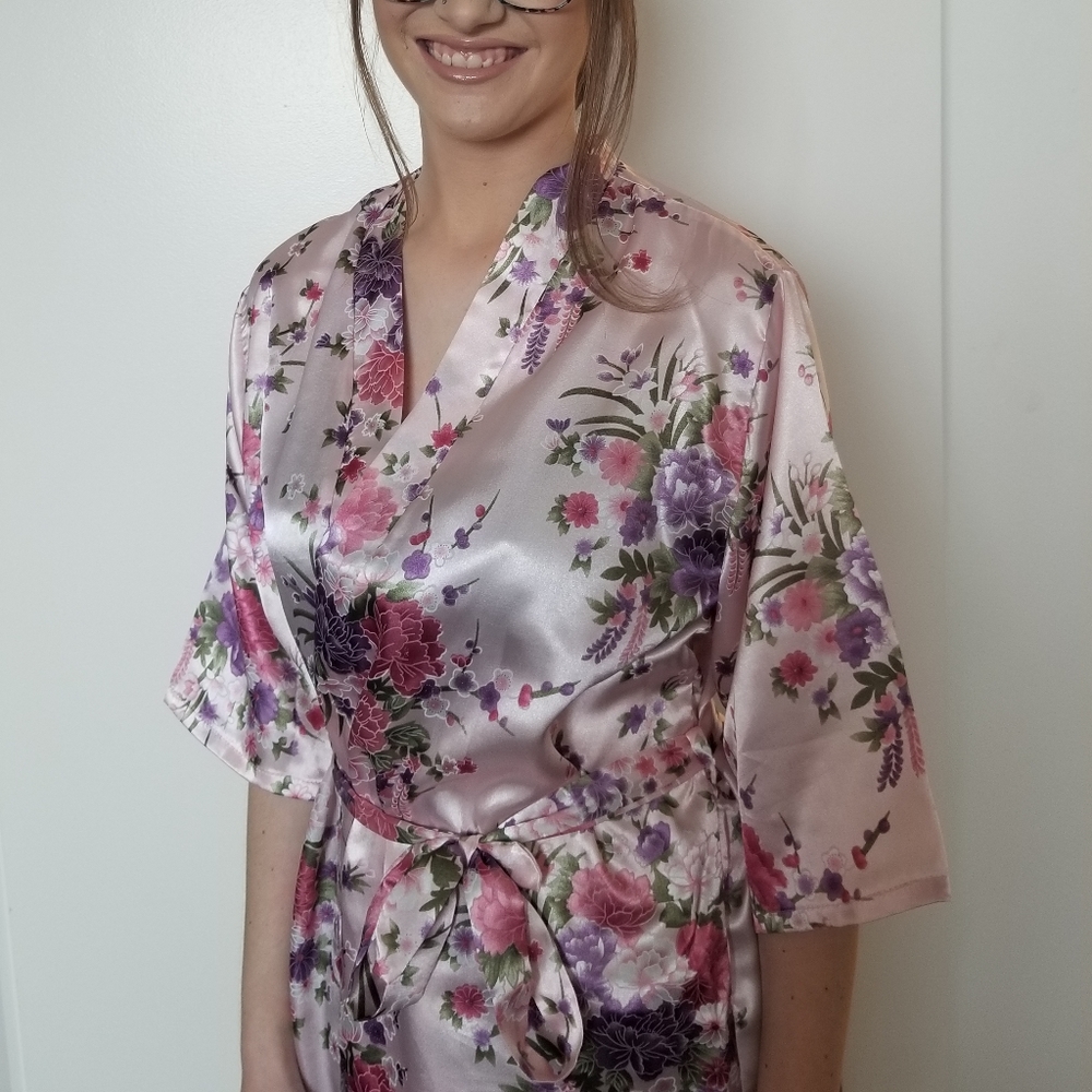Kimono pink floral O/S
